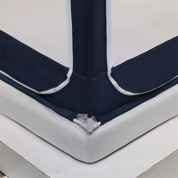 91家纺网 家纺一手货源 找家纺 青竹苑 2025新款双层雪纺边回底外穿坐床 宾利蓝