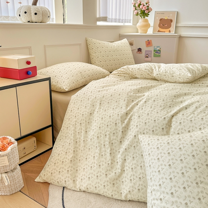 91家纺网 家纺一手货源 找家纺 柠馨 2025新款13372全棉床单床笠枕套被套单品系列-单被套 花夕