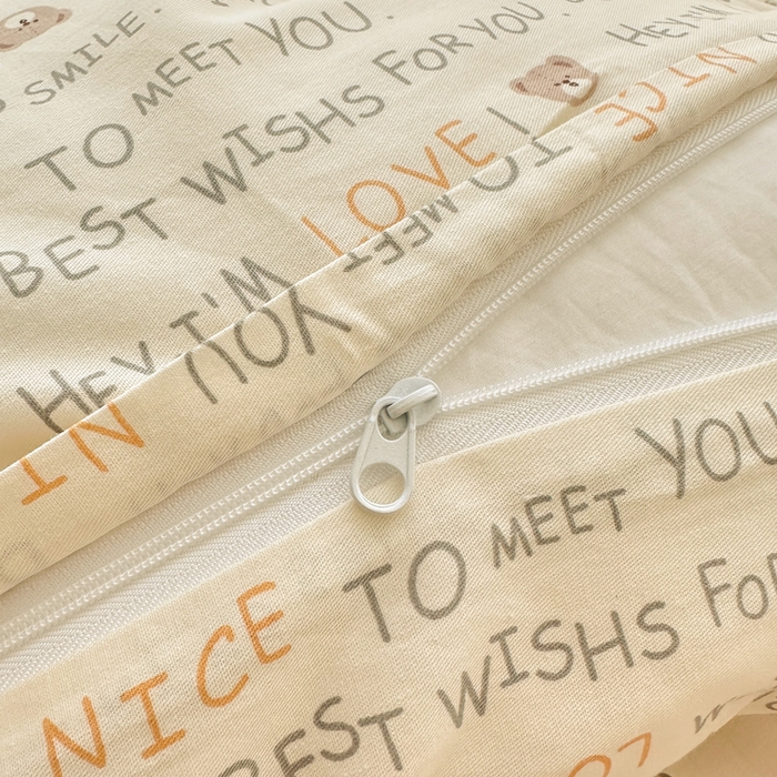 91家纺网 家纺一手货源 找家纺 柠馨 2025新款13372全棉学生三件套单人宿舍三件套四件套 微微熊