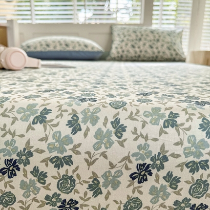 柠馨 2025新款13372全棉床单床笠枕套被套单品系列-单床笠 星雅