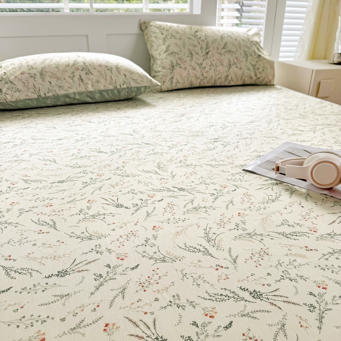 91家纺网 家纺一手货源 找家纺 柠馨 2025新款13372全棉床单床笠枕套被套单品系列-单床笠 洛伊