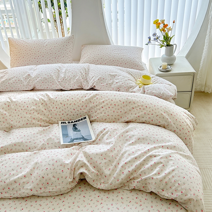 91家纺网 家纺一手货源 找家纺 柠馨 2025新款13372全棉印花四件套 绮幻