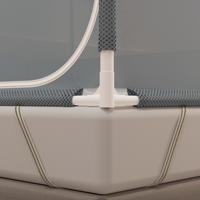 91家纺网 家纺一手货源 找家纺 （总）青竹苑 2025新款双门全底外穿坐床式蚊帐儿童防摔防蚊拉链方帐