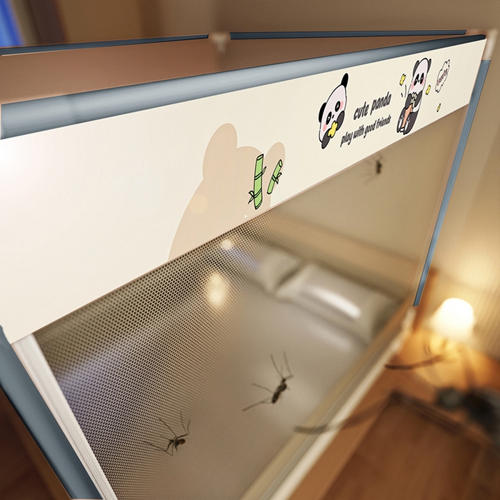 91家纺网 家纺一手货源 找家纺 青竹苑 2025新款口袋款外穿防摔坐床蚊帐 可爱熊猫