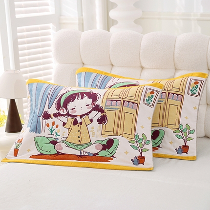 91家纺网 家纺一手货源 找家纺 （总）朴尔家纺-毛巾被 2025新款萌萌系八层纯棉加厚纱布枕巾