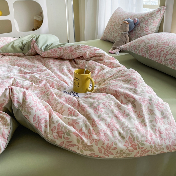 91家纺网 家纺一手货源 找家纺 仟网汇 2025新款针织双层纱AB版四件套 美嘉