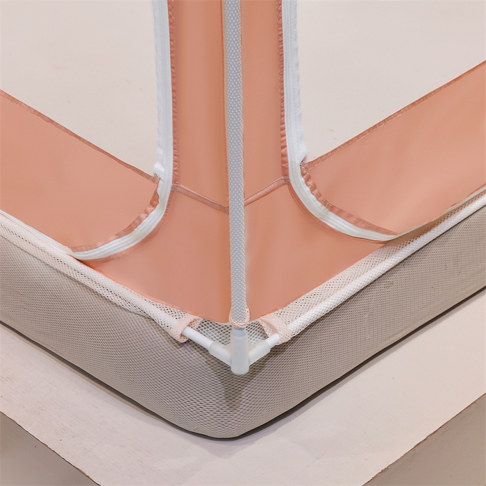 91家纺网 家纺一手货源 找家纺 青竹苑 2025新款双层雪纺边回底外穿坐床 粉玉色