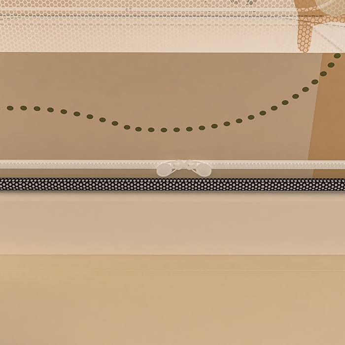 91家纺网 家纺一手货源 找家纺 青竹苑 2025新款帐纱印花外穿坐床防摔蚊帐 森林里的熊先生