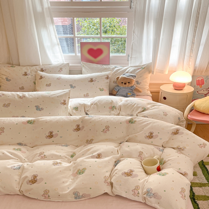 91家纺网 家纺一手货源 找家纺 博雅 2025新款全棉A类双层纱四件套 小马宝莉