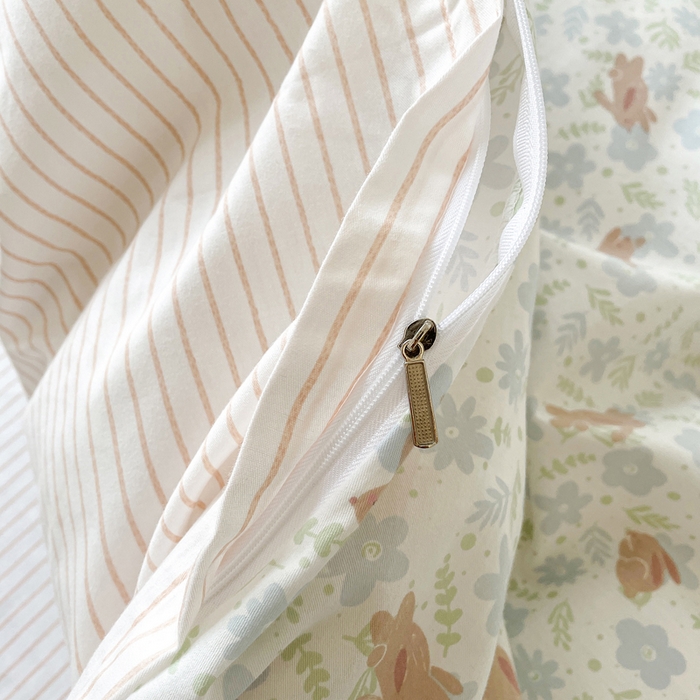 91家纺网 家纺一手货源 找家纺 柠馨 2025新款13372全棉床单床笠枕套被套单品系列-单被套 欢乐兔