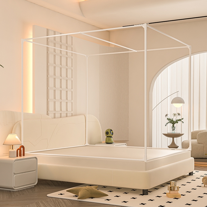 91家纺网 家纺一手货源 找家纺 青竹苑 2025新款帐纱印花外穿坐床防摔蚊帐 花朵喵喵