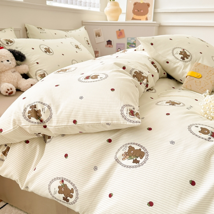 91家纺网 家纺一手货源 找家纺 柠馨 2025新款13372全棉床单床笠枕套被套单品系列-单被套 卡洛儿