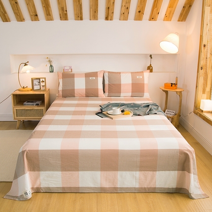 91家纺网 家纺一手货源 找家纺 （总）柠萌家居 2025新款无印风全棉色织A类母婴级纯棉水洗棉床单