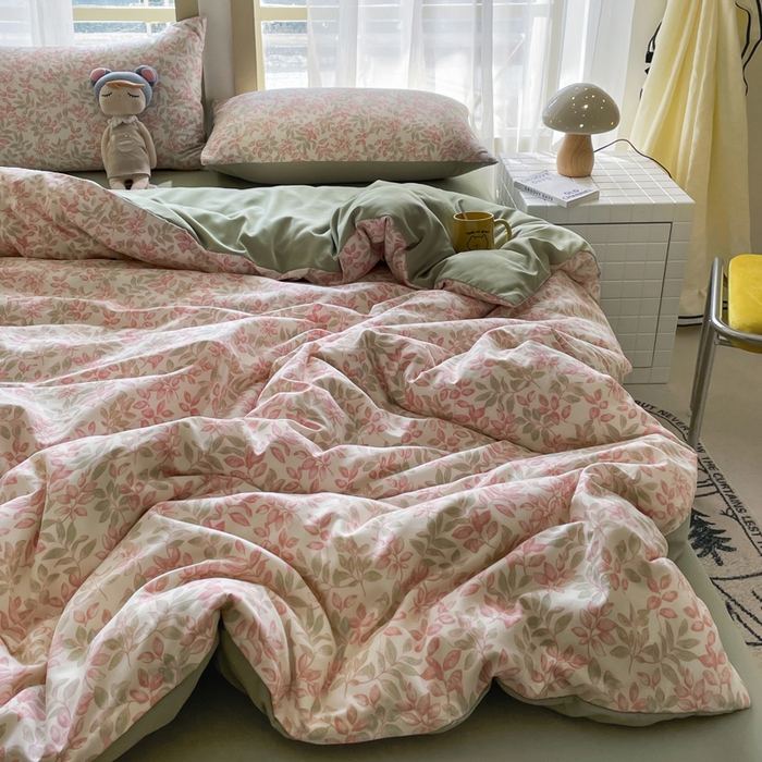 91家纺网 家纺一手货源 找家纺 仟网汇 2025新款针织双层纱AB版四件套 美嘉