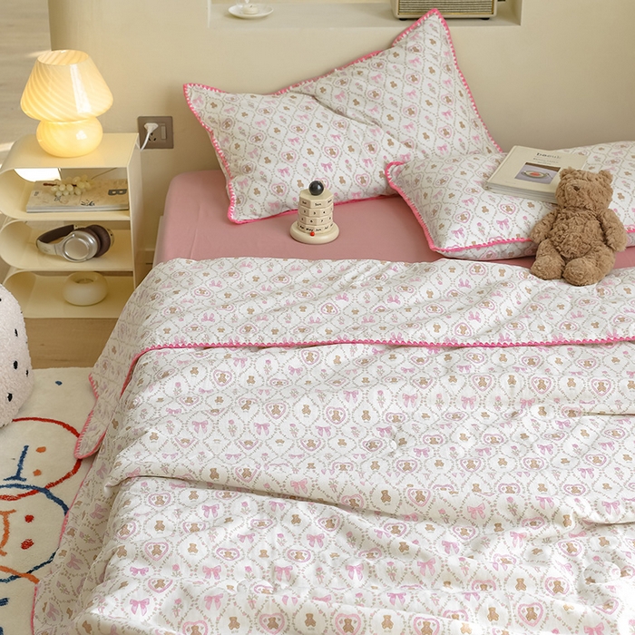 91家纺网 家纺一手货源 找家纺 买家秀 爆款不断货A类母婴级双层纱大豆被子春秋被秋冬被大豆纤维被子被芯空调被20%大豆被子夏被夏凉被 芭比熊