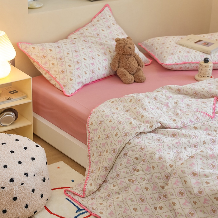 91家纺网 家纺一手货源 找家纺 买家秀 爆款不断货A类母婴级双层纱大豆被子春秋被秋冬被大豆纤维被子被芯空调被20%大豆被子夏被夏凉被 芭比熊