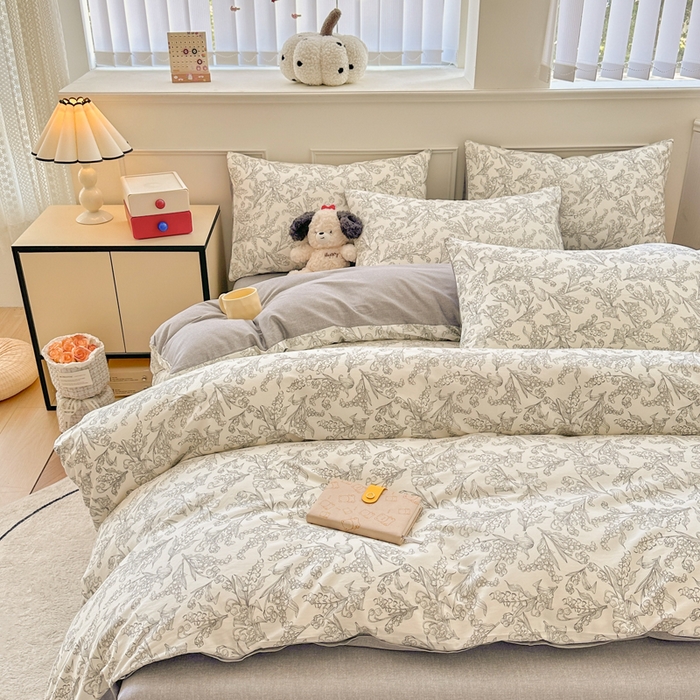 91家纺网 家纺一手货源 找家纺 柠馨 2025新款13372全棉印花四件套 麦语