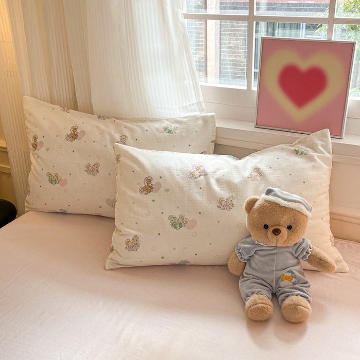 91家纺网 家纺一手货源 找家纺 博雅 2025新款全棉A类双层纱四件套 小马宝莉