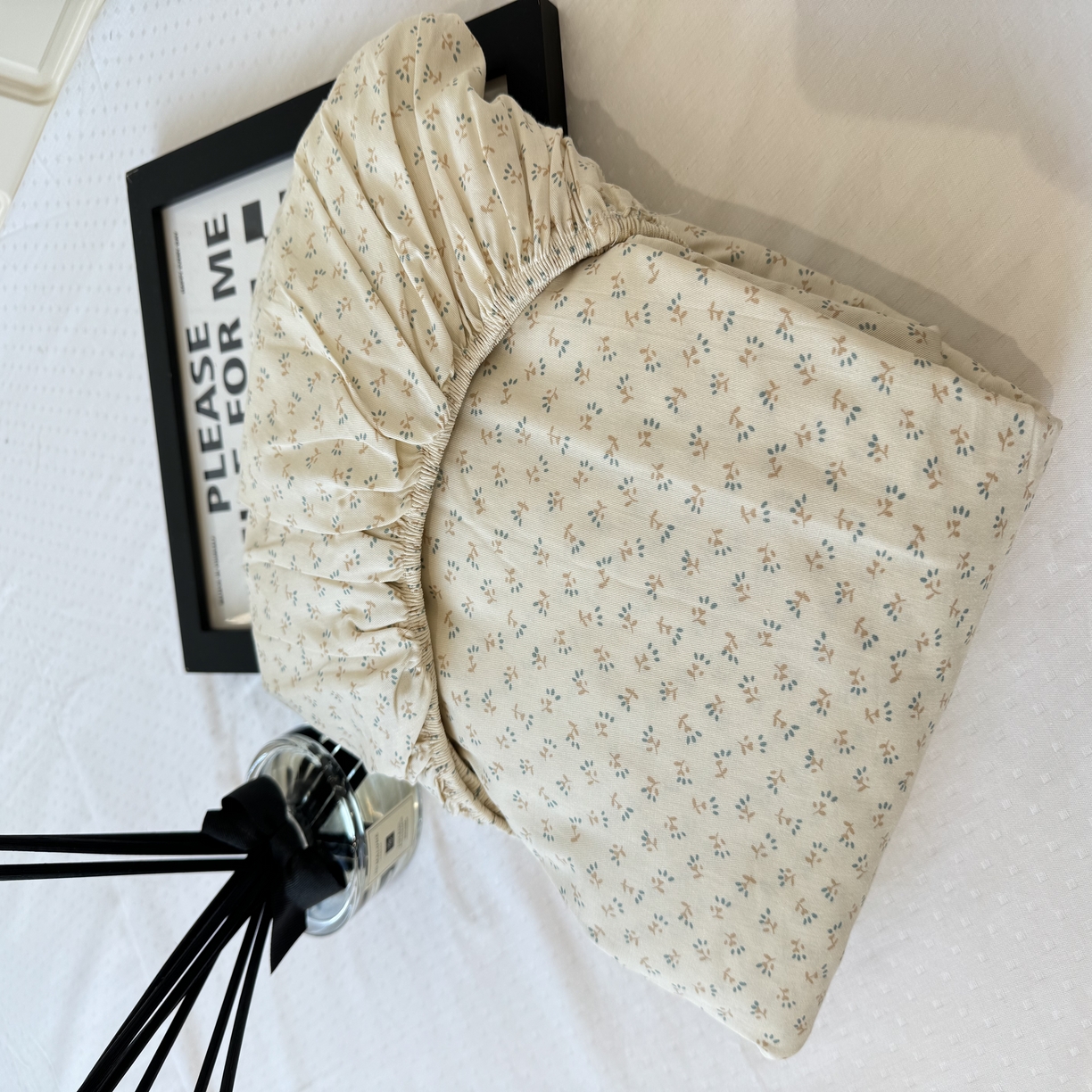 91家纺网 家纺一手货源 找家纺 柠馨 2025新款13372全棉床单床笠枕套被套单品系列-单床笠 淡若烟云