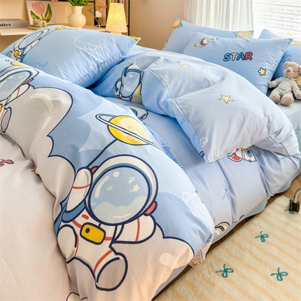 名兮家居 2025年新款13372全棉印花四件套-卡通系列 太空旅行