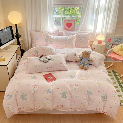 91家纺网 家纺一手货源 找家纺 （总）博雅 2025新款全棉A类双层纱四件套