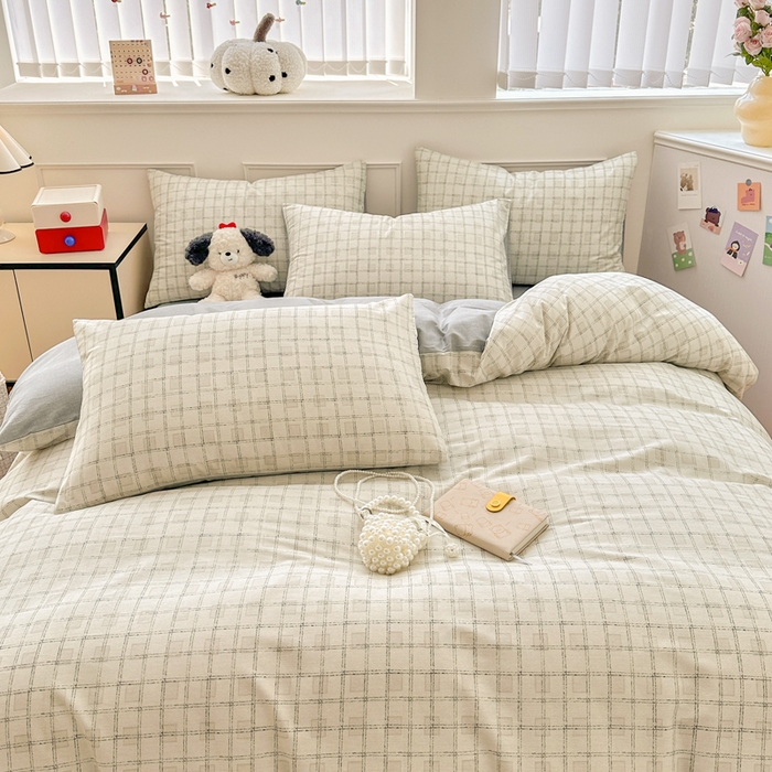 91家纺网 家纺一手货源 找家纺 柠馨 2025新款13372全棉床单床笠枕套被套单品系列-单被套 空白格