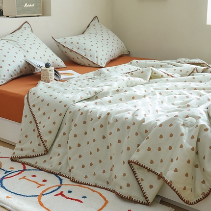 买家秀 爆款不断货A类母婴级双层纱大豆被子春秋被秋冬被大豆纤维被子被芯空调被20%大豆被子夏被夏凉被 心悦-绿