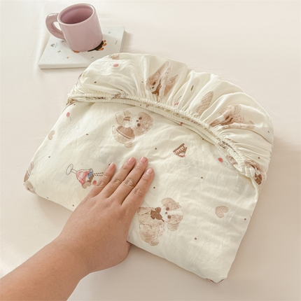 91家纺网 家纺一手货源 找家纺 （总）温眠 2025新款A类亲肤水洗棉可爱卡通印花床笠