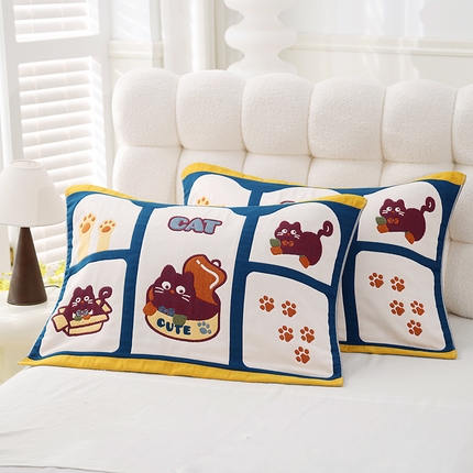 91家纺网 家纺一手货源 找家纺 （总）朴尔家纺-毛巾被 2025新款萌萌系八层纯棉加厚纱布枕巾