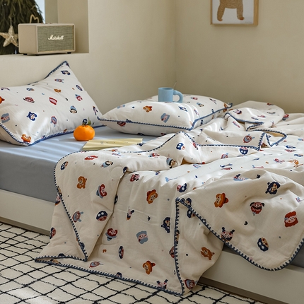 买家秀 爆款不断货A类母婴级双层纱大豆被子春秋被秋冬被大豆纤维被子被芯空调被20%大豆被子夏被夏凉被 多米乐