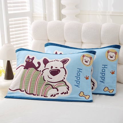 91家纺网 家纺一手货源 找家纺 （总）朴尔家纺-毛巾被 2025新款萌萌系八层纯棉加厚纱布枕巾