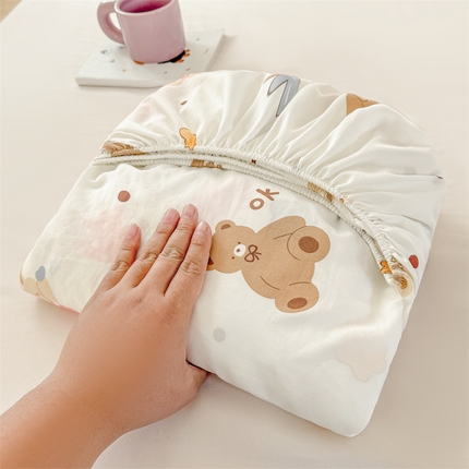 91家纺网 家纺一手货源 找家纺 （总）温眠 2025新款A类亲肤水洗棉可爱卡通印花床笠