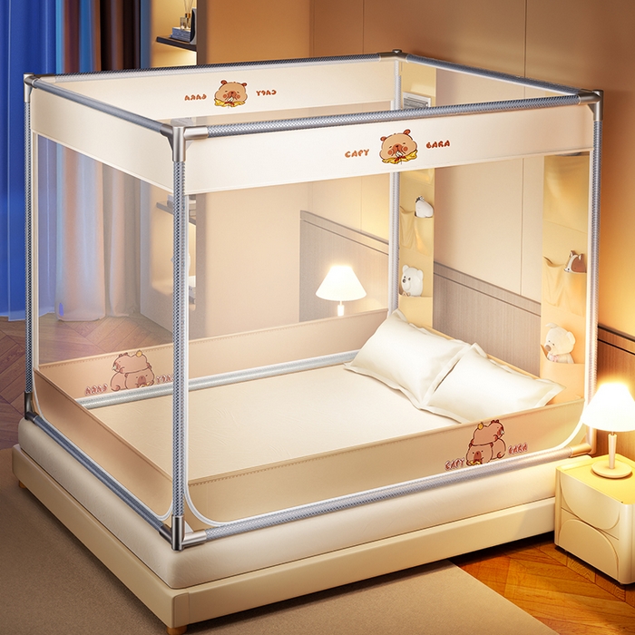 91家纺网 家纺一手货源 找家纺 青竹苑 2025新款口袋款外穿防摔坐床蚊帐 卡皮巴拉