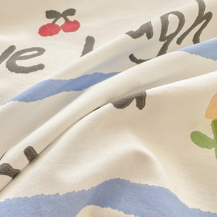 91家纺网 家纺一手货源 找家纺 柠馨 2025新款13372全棉床单床笠枕套被套单品系列-单被套 喵星人