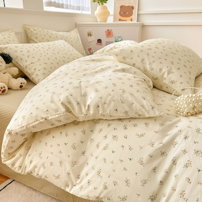 91家纺网 家纺一手货源 找家纺 柠馨 2025新款13372全棉床单床笠枕套被套单品系列-单被套 倾心