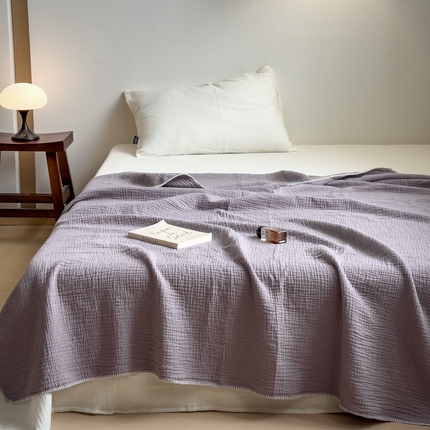 席世家四层纱布毯 丁香紫