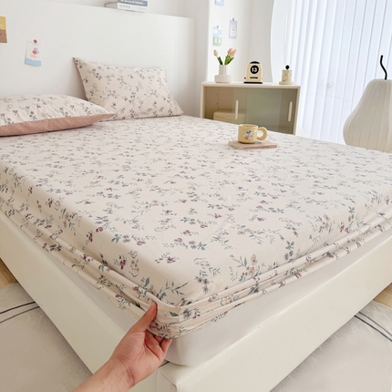 柠馨 2025新款13372全棉床单床笠枕套被套单品系列-单床笠 沐风