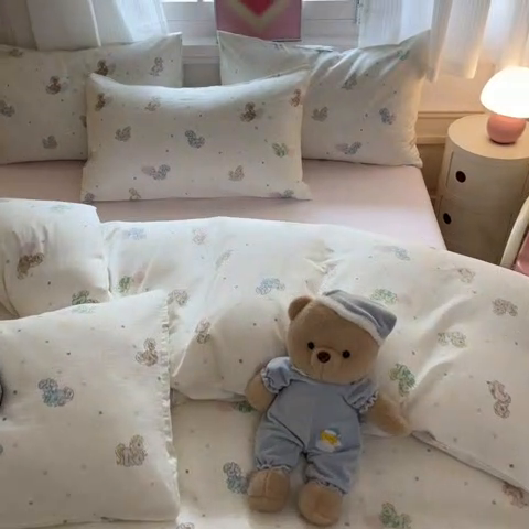 91家纺网 家纺一手货源 找家纺 博雅 2025新款全棉A类双层纱四件套 小马宝莉