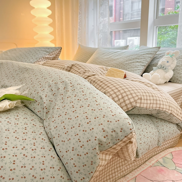 91家纺网 家纺一手货源 找家纺 柠馨 2025新款13372全棉床单床笠枕套被套单品系列-单被套 觅儿