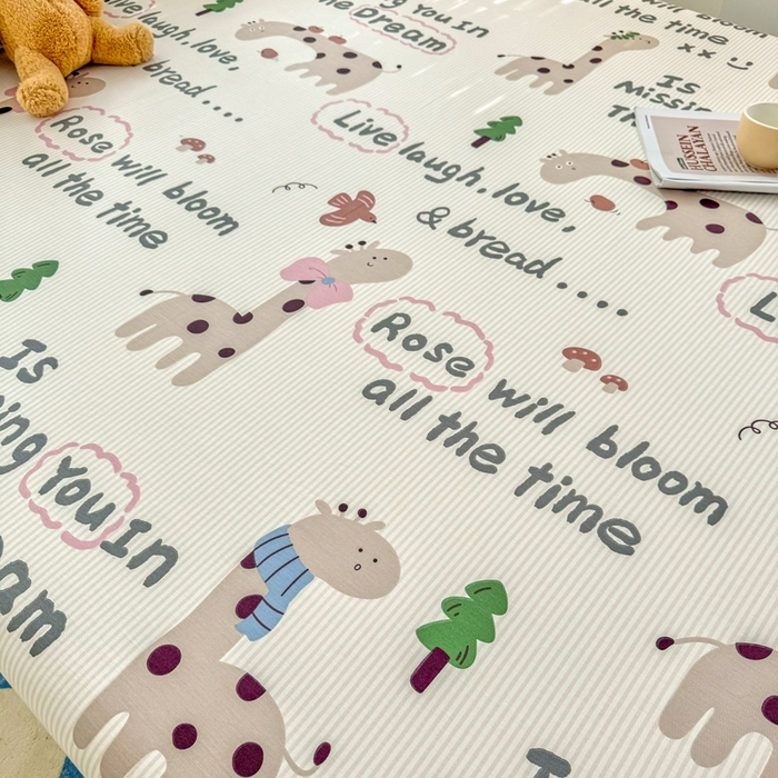 91家纺网 家纺一手货源 找家纺 柠馨 2025新款13372全棉床单床笠枕套被套单品系列-单床笠 梦幻小鹿