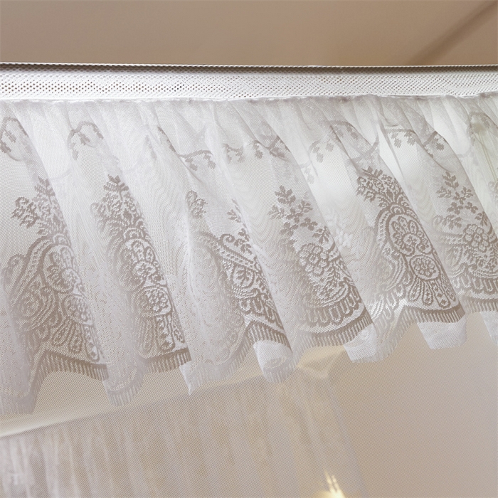 91家纺网 家纺一手货源 找家纺 青竹苑 2025新款花边TU拉链外穿全底坐床蚊帐 珍珠白