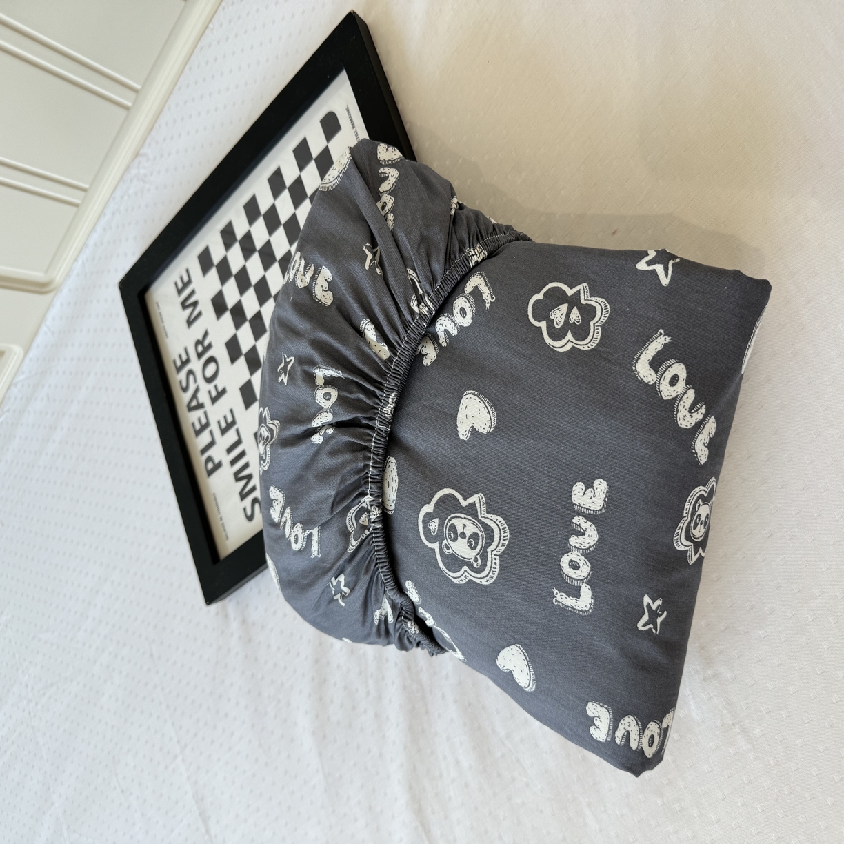 91家纺网 家纺一手货源 找家纺 柠馨 2025新款13372全棉床单床笠枕套被套单品系列-单床笠 百变小熊喵