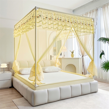 91家纺网 家纺一手货源 找家纺 （总）青竹苑 2025新款紫荆花床笠式坐床防摔蚊帐