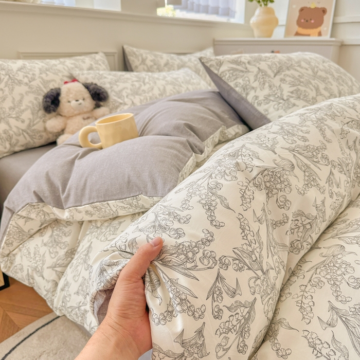 91家纺网 家纺一手货源 找家纺 柠馨 2025新款13372全棉印花四件套 麦语