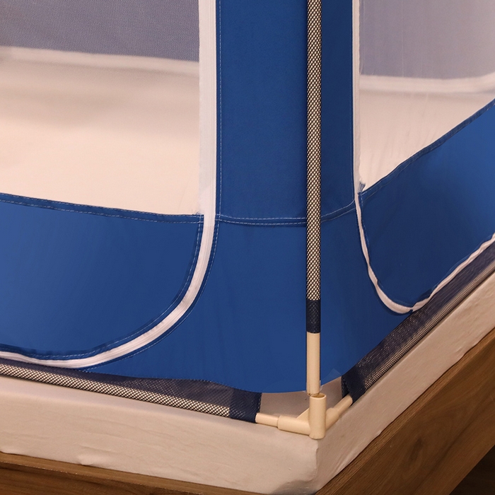 91家纺网 家纺一手货源 找家纺 青竹苑 2025新款外穿中式坐床全底防摔蚊帐 宝石蓝