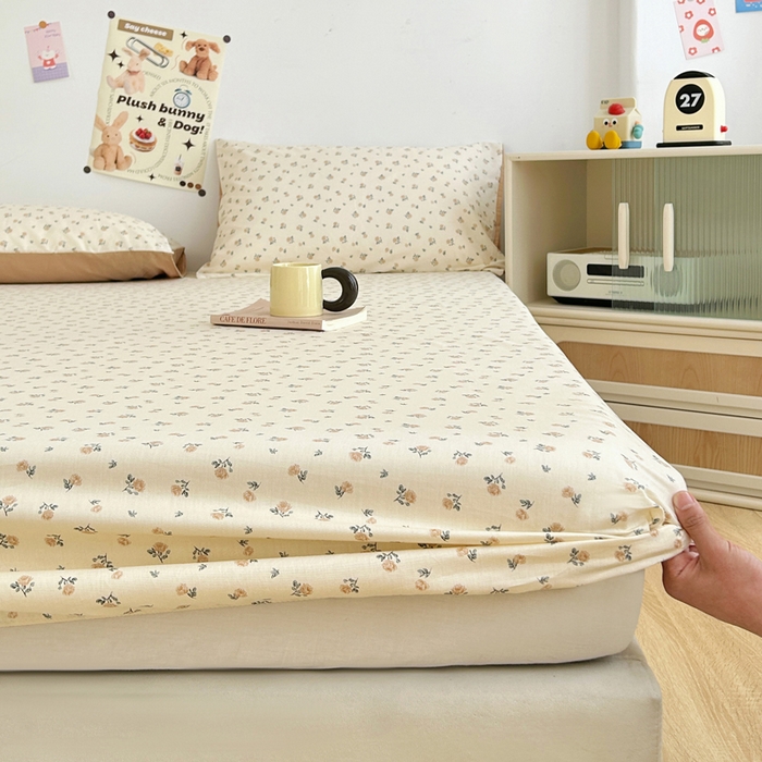 91家纺网 家纺一手货源 找家纺 柠馨 2025新款13372全棉床单床笠枕套被套单品系列-单床笠 馥郁