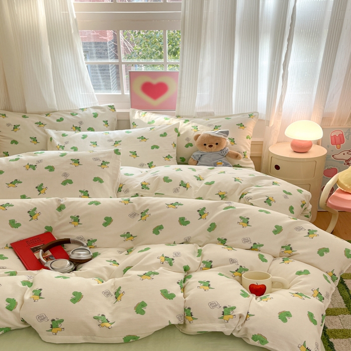 91家纺网 家纺一手货源 找家纺 博雅 2025新款全棉A类双层纱四件套 酷酷龙