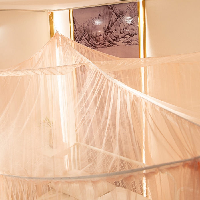 91家纺网 家纺一手货源 找家纺 青竹苑 2025新款万能蚊帐特大床吊顶蚊帐 万能蚊帐-玉