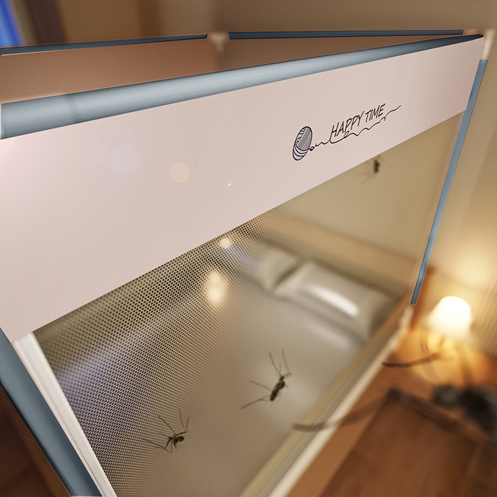 91家纺网 家纺一手货源 找家纺 青竹苑 2025新款口袋款外穿防摔坐床蚊帐 毛线喵