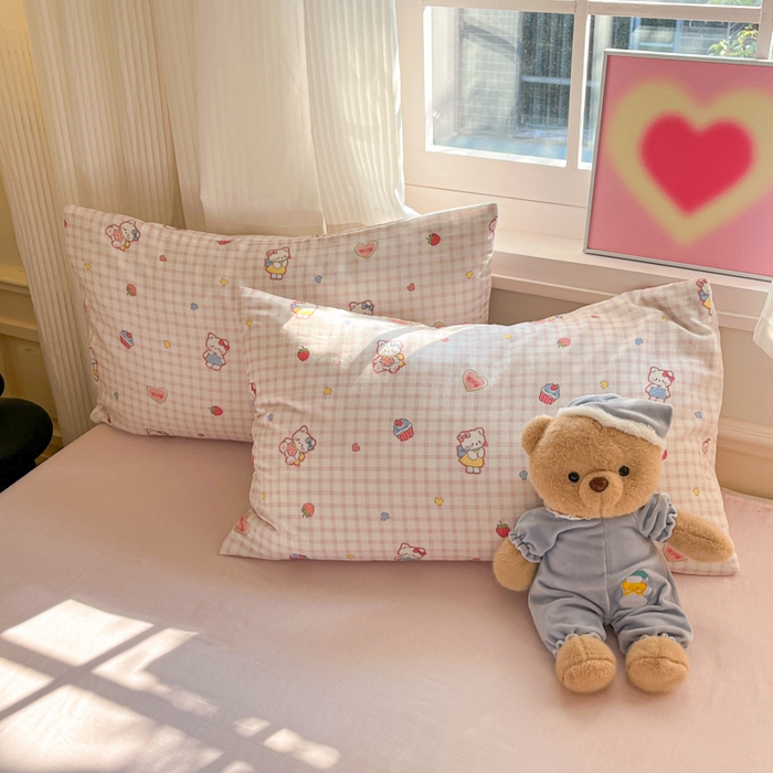 91家纺网 家纺一手货源 找家纺 博雅 2025新款全棉A类双层纱四件套 趣多猫